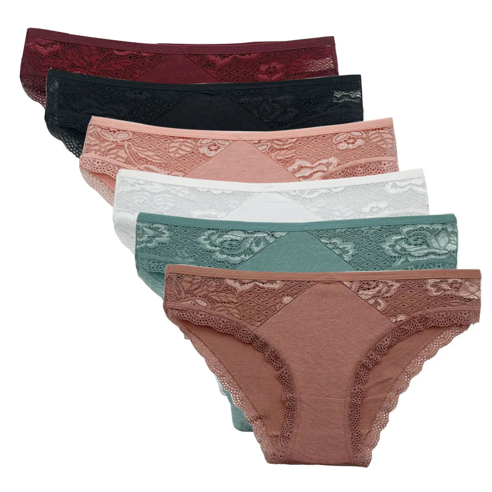 Cotton Briefs Lady 5 PCS/SET Lace Panty Underpants Seamless Panties For Women Lingerie