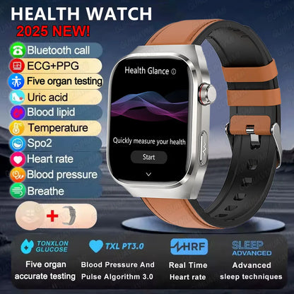 2025New Micro Physical Examination Smart Watch For Men Uric Acid Body Fat Five Organ Health Watches Bluetooth Call SmartBracelet