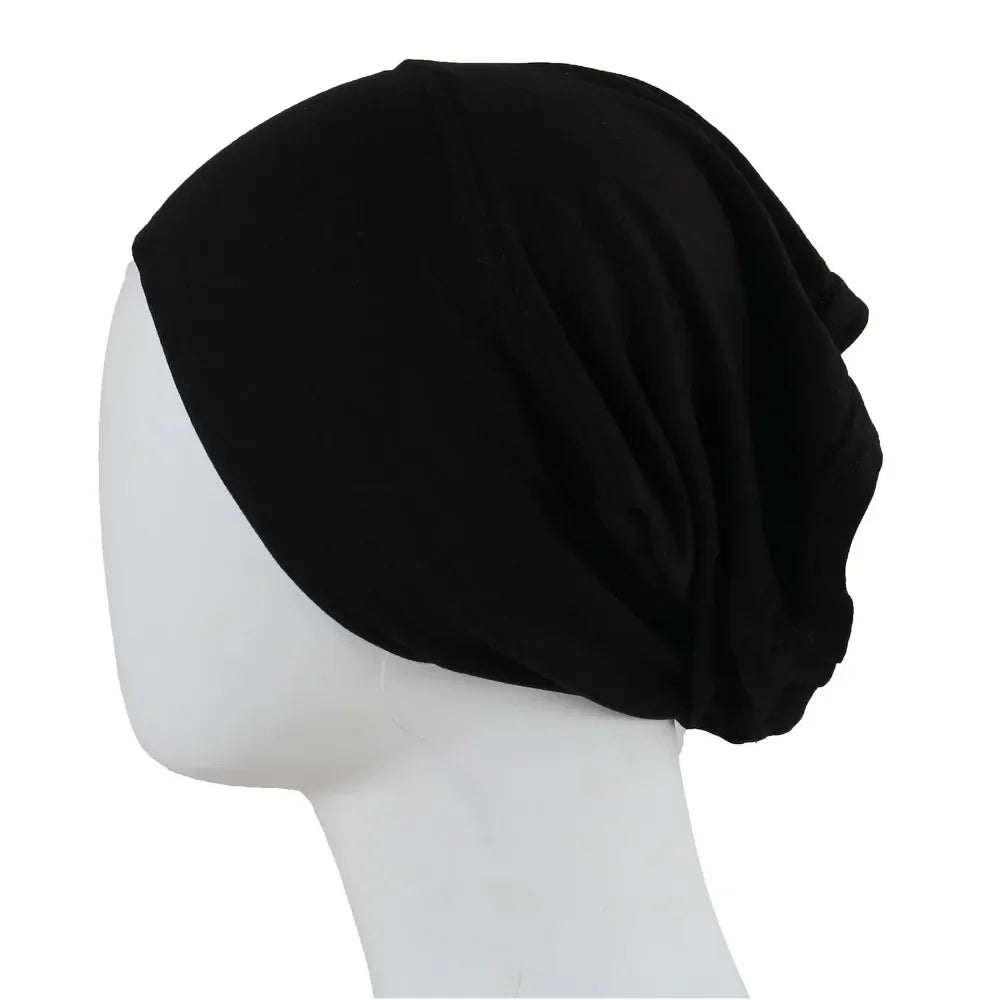 Ramadan Muslim Women Under Scarf Stretch Jersey Inner Hijabs Caps Round Front Under Hijab Cap Islamic Female Turban Bonnet.