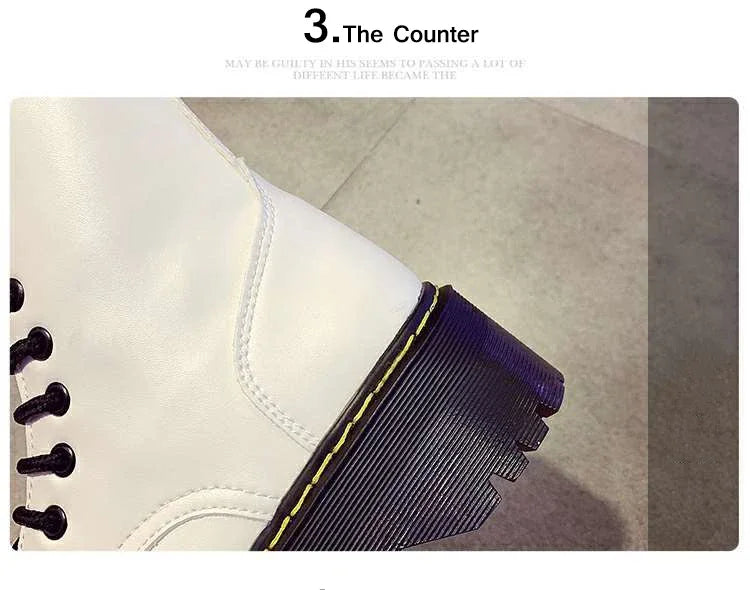 Autumn Winter Fashion Round Toe Lace-up Shoes Womens Boots Zip Ankle Boots For Women High Heels Basics Casual.