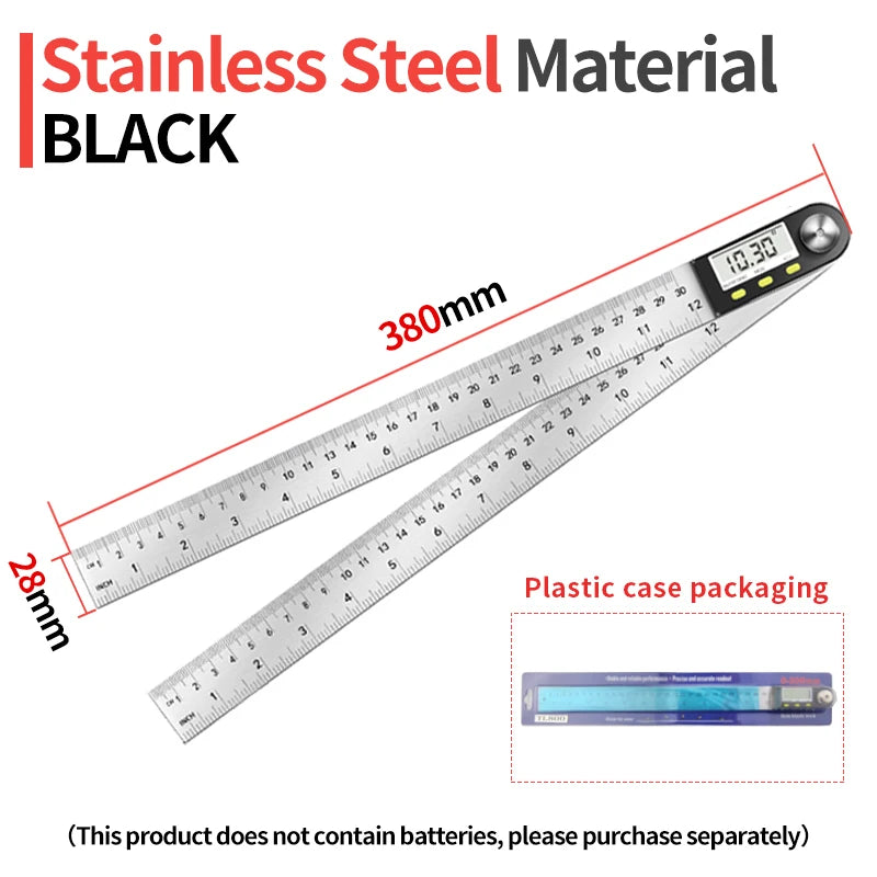 Goniometer, elektronischer Winkelmesser, digitales Messgerät, Winkelmesswerkzeug, Mehrwinkellineal, Holzbearbeitungswerkzeuge, Messgerät, Winkelsucher 360°