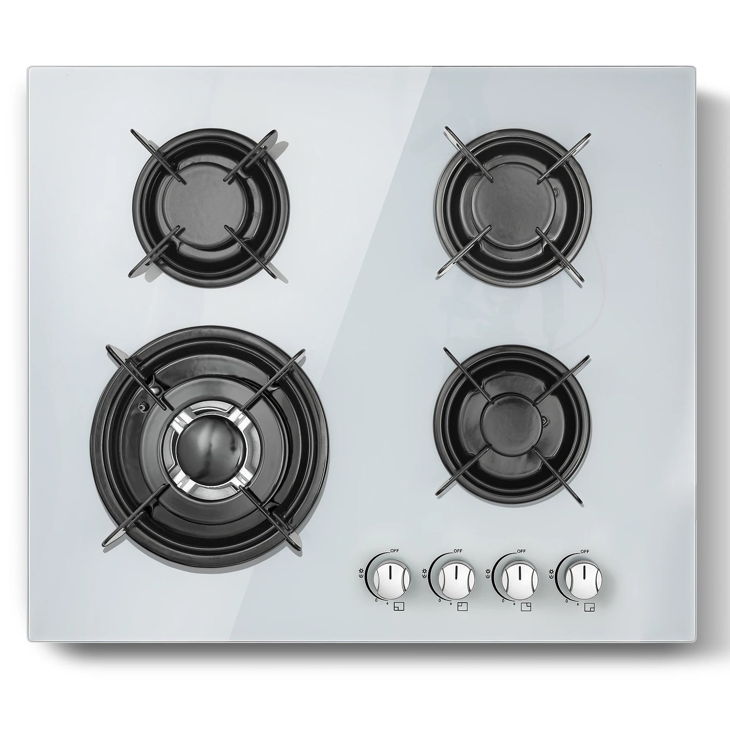4-Burner Glass Ceramic Built-in Natural gas Propane gas New White Gas hob.