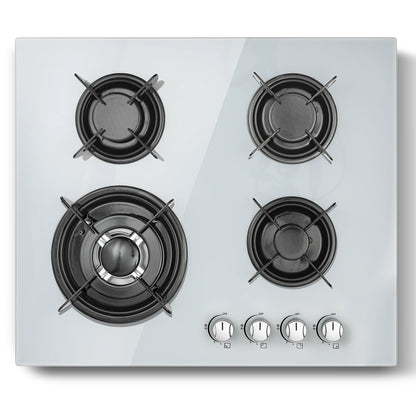 4-Burner Glass Ceramic Built-in Natural gas Propane gas New White Gas hob.