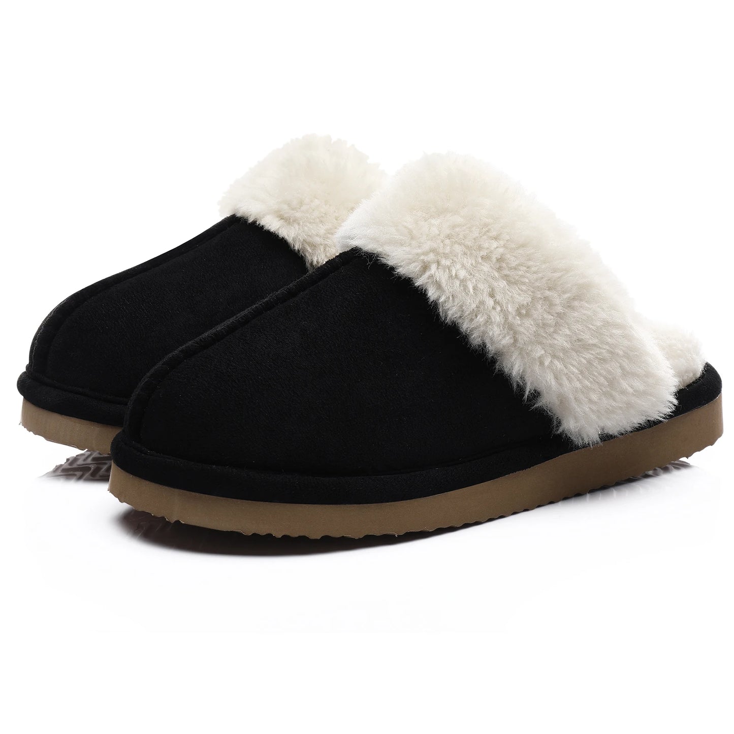 Evshine Women Plush Cotton Slippers Winter Indoor Warm Soft House Slipper Comfort Memory Foam Slides Outdoor Fur Fuzzy Flat Shoe