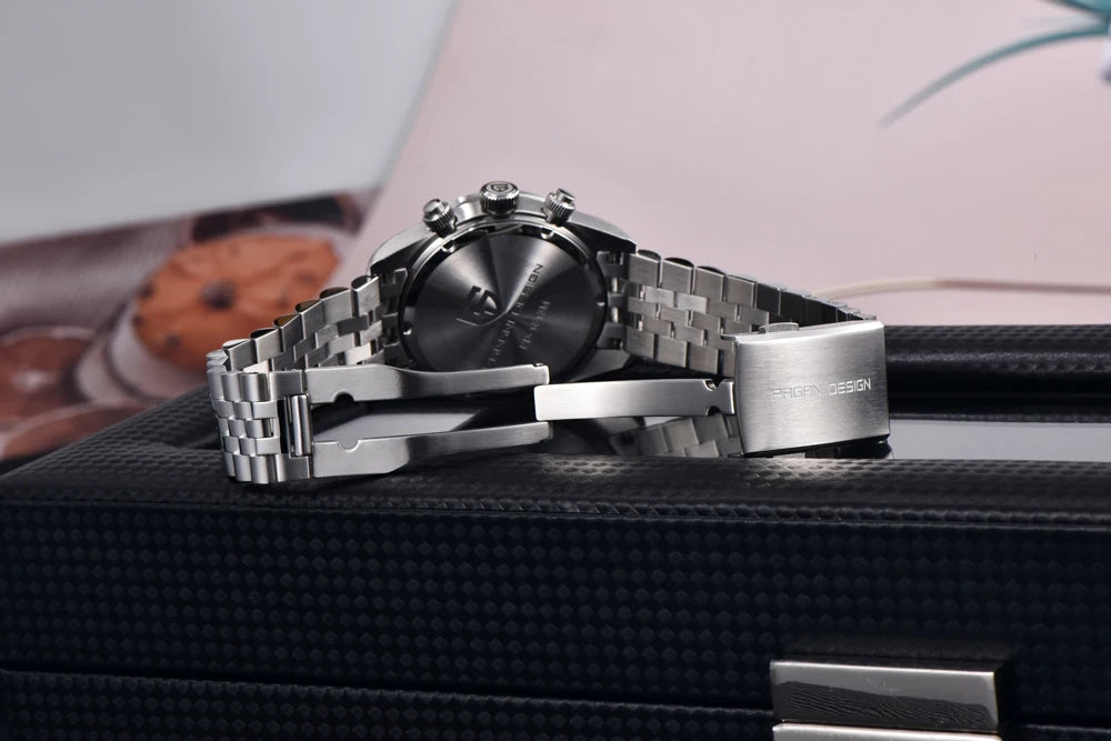 PAGANI DESIGN Men Watches New Pink BB Panda Dial Chronograph Fashion Luxury Quartz Watch For Men VK64 Movt Waterproof Watch 2025.