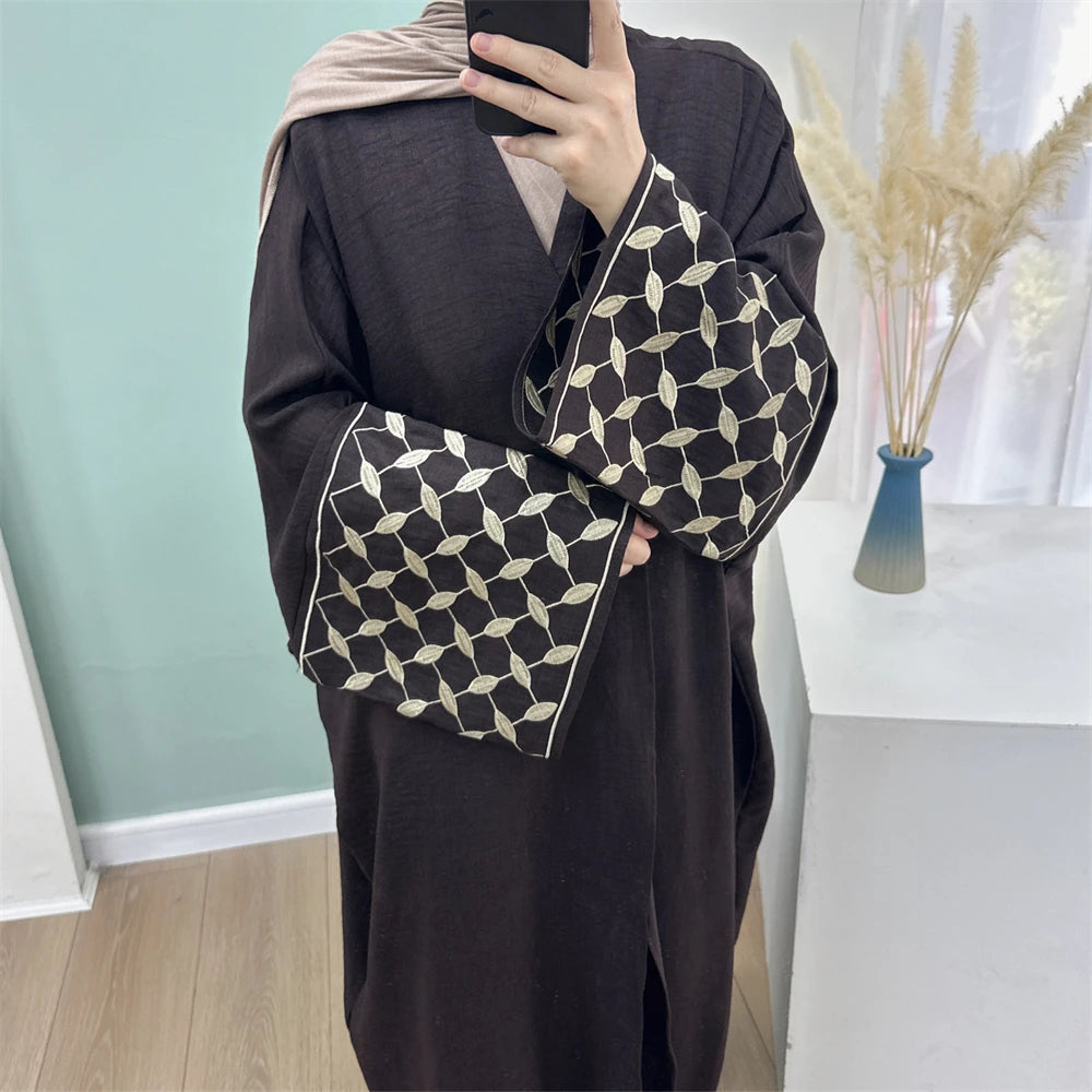 Open Muslim Kimono Abaya Dubai Elegant Kaftan Modest Dress Abayas For Women Islam Caftan Marocain Robe Arabe Femme Musulmane.