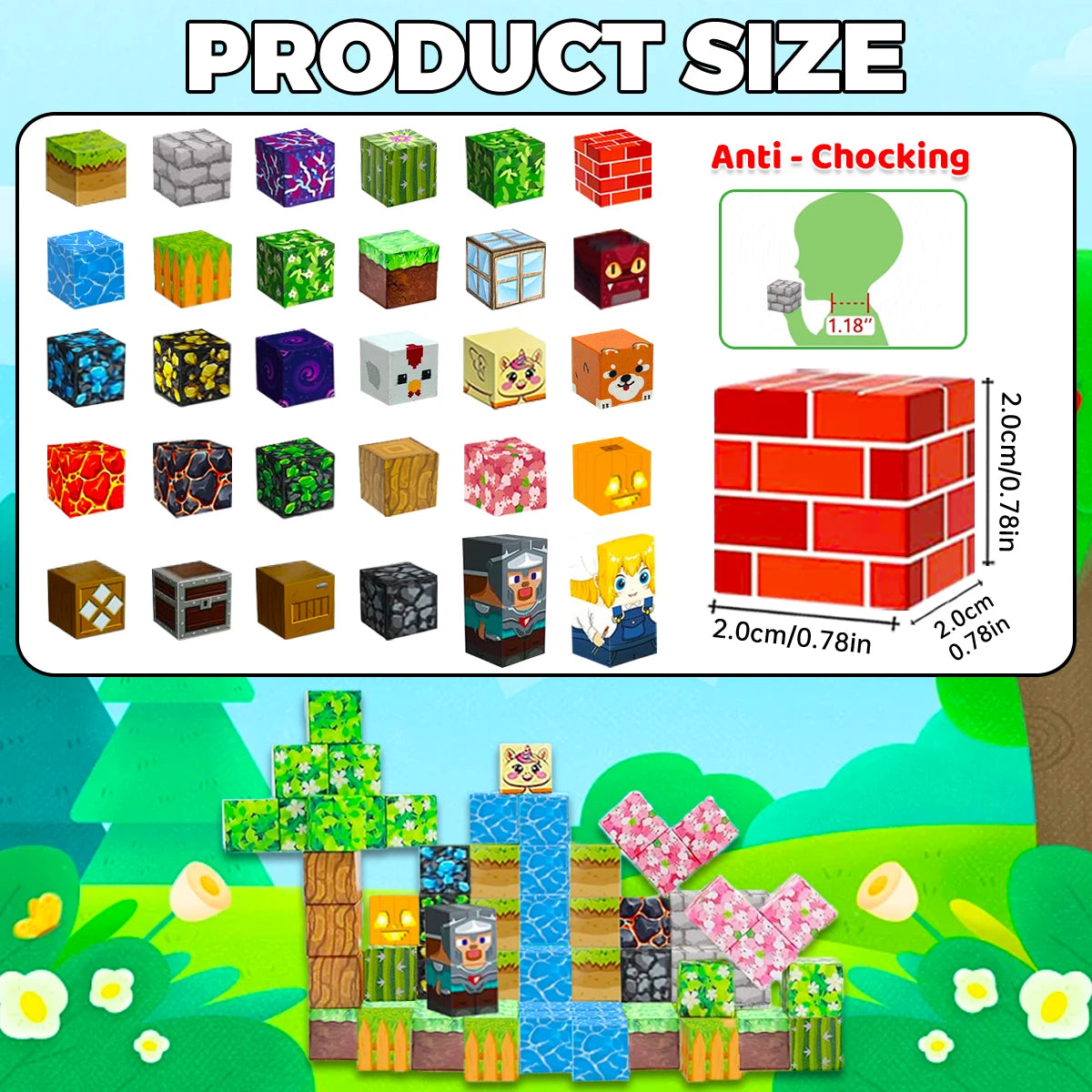 Magnetic Building Blocks Magnet Cube Set STEM Montessori Sensory Toy for Kids Boys Girls Ages 3+ DIY Model Children.
