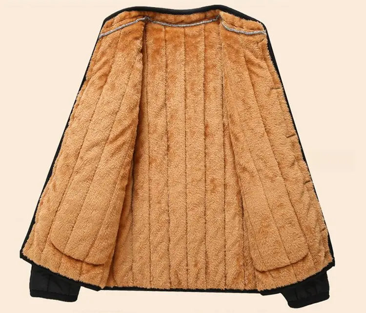 Short Velvet Thickened Labor-insured Cotton Jacket for Men's Winter Top Coat.