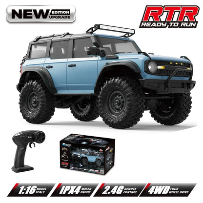 HB R1601 RC Car 1:16 2.4G 4WD Off-Road Remote Control Cars with LED Crawler Trucks Climbing Vehicle Model Toys for Kids Adult.