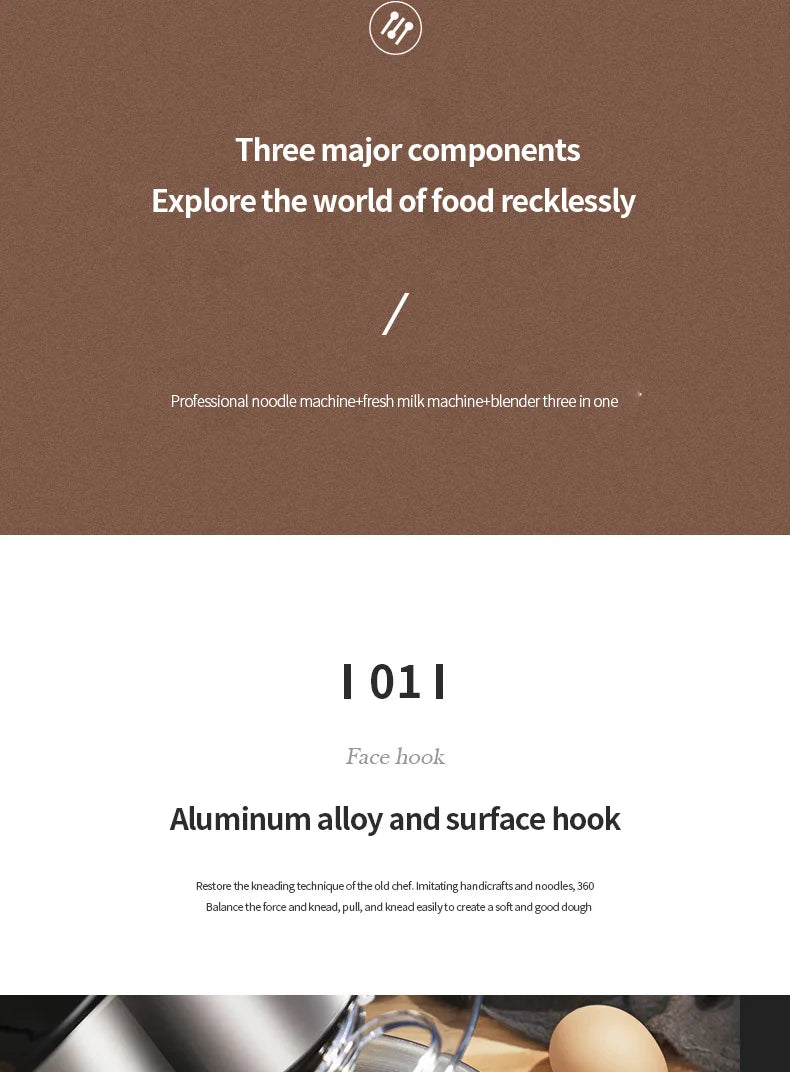 DIVEDEER Kitchen food mixer 3.5L stainless steel bowl cream egg mixture cake dough kneading machine 600W vertical mixer.