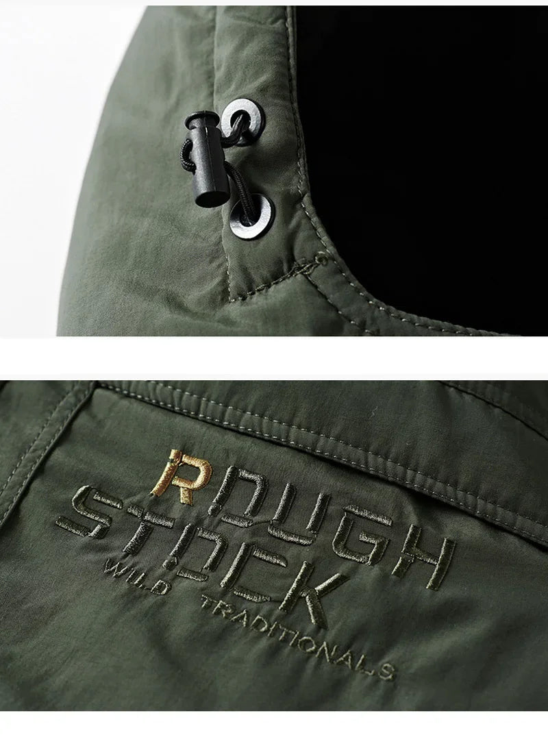 Winter Fleece Long Jacket Men Casual Thicken Warm Cotton Padded Jackets Man Fashion Hooded Outdoor Windproof Parkas Snow Coat