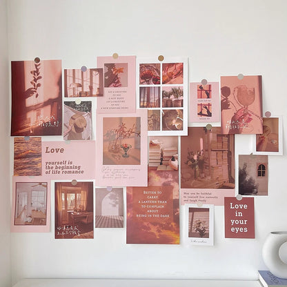Ins Nordic Retro Wall Decorative Photo Card Stickers Bedroom Art Postcard Decoration DIY Wall Card Stickers Photography Props.