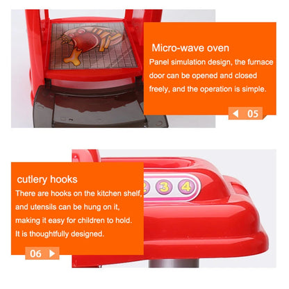 Dining Table for Pretend Food Kitchen Toys for Kids Ages 3-8,Play Kitchen Accessories W/Real Sounds Light, for Boys, Girls.