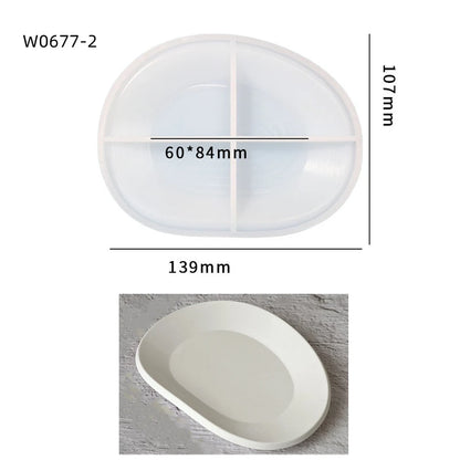 Storage Tray Clay Silicone Molds DIY Jewelry Display Holder Epoxy Resin Molds Oval Candle Cup Coaster Gypsum Plsater Mould.