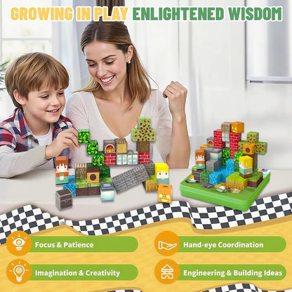 Magnetic Blocks Travel Magnet Cube Magnetic Building Blocks Toys with Portable Iron Box STEM Educational Magnet Toys for Kids.