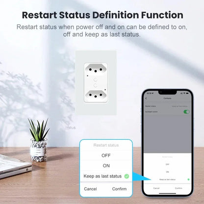 Melery Brasilien WiFi Smart Leben Dual Wand Steckdose Tuya Elektrische Stecker Outlet PC/Glas Touch Panel Alexa Dot Google hause Assistent.