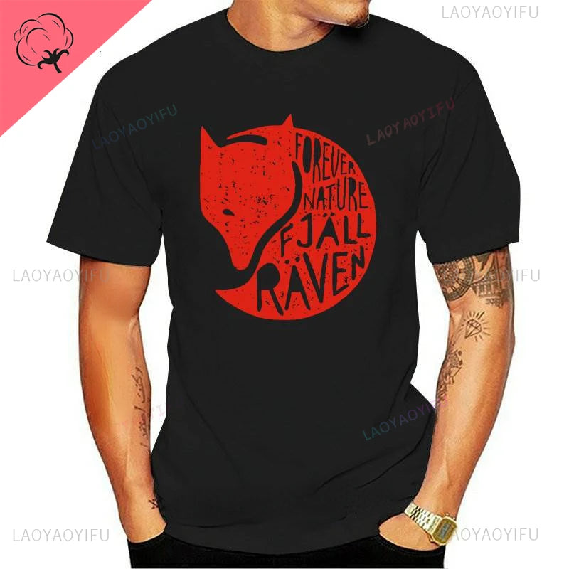 Forever The Natural Crow High Quality Cotton Regular Tops Tee Shirt Short Man and Woman All-match Unique Fashion Summer O-neck.