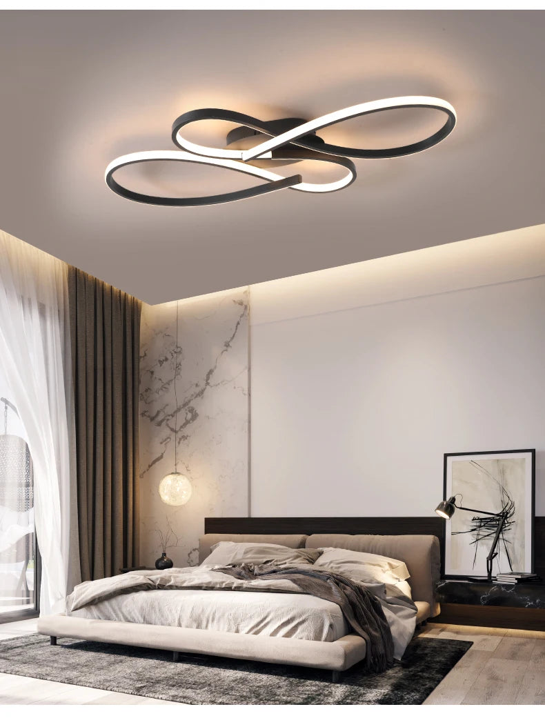 Neue Decke Moderne Kronleuchter Lichter für Wohnzimmer Schlafzimmer Arbeitszimmer Schwarz LED Deckenleuchte für Zimmer Kronleuchter Leuchten.