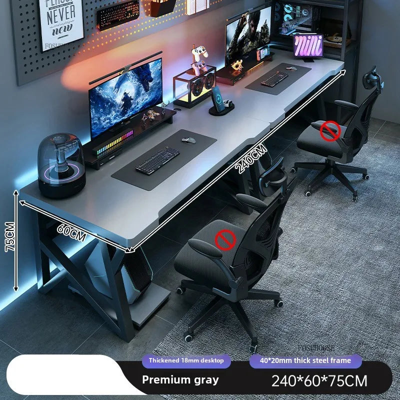 Moderne Doppel-Computertische für Zuhause, Desktop, E-Sport, Gaming-Tisch, Schlafzimmer, einfacher Schreibtisch, Studenten-Studientische, Büromöbel
