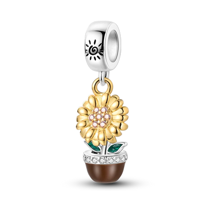Flowers Series 925 Sterling Silver Sunflowers Tulip Carnation Charms Fit Original Bracelet  For Women Jewelry Making