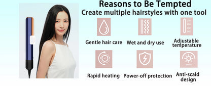 2025 New 2-in-1 Hair Straightener & Dryer Combo - Smartly Controlled Negative Ion Heating Plates, Suitable for Home Hair Styling.