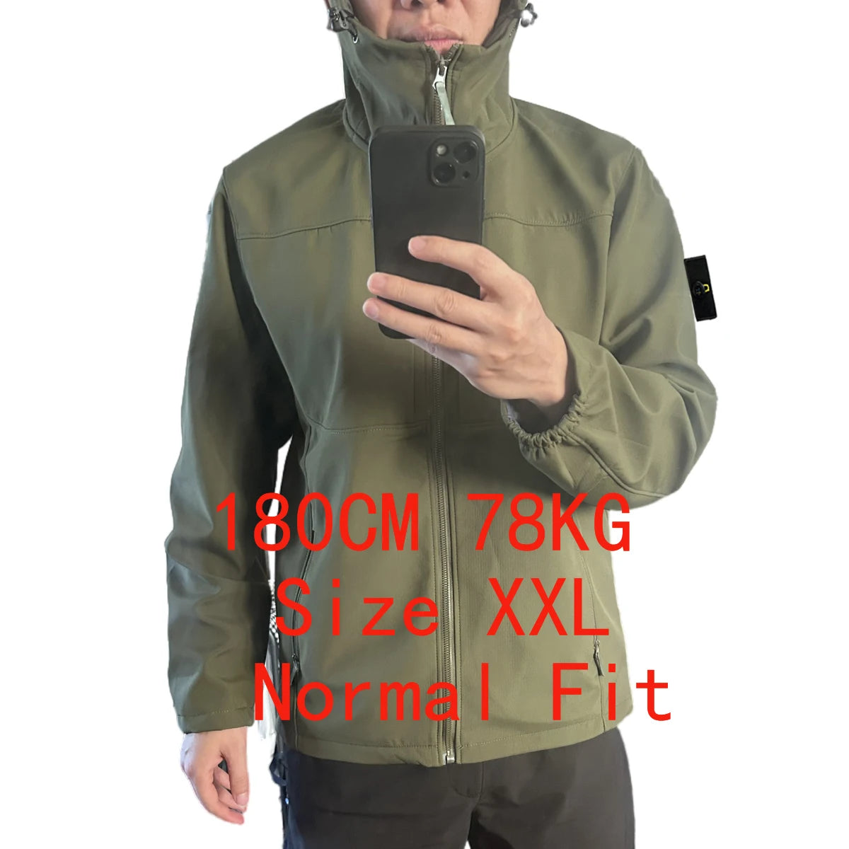 Compass Button Patch Italian Luxury Style Men's Fleece-lined Windbreaker Jacket Zippered Suitable For Outdoor Sports Hoodie.