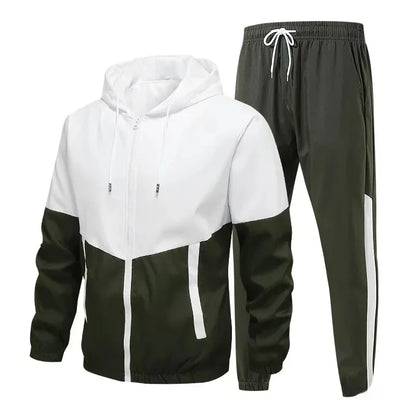 New Men's Sportswear Set Casual Loose Fit Sweatpants with Drawstring Two-Piece Korean Style Autumn Collection