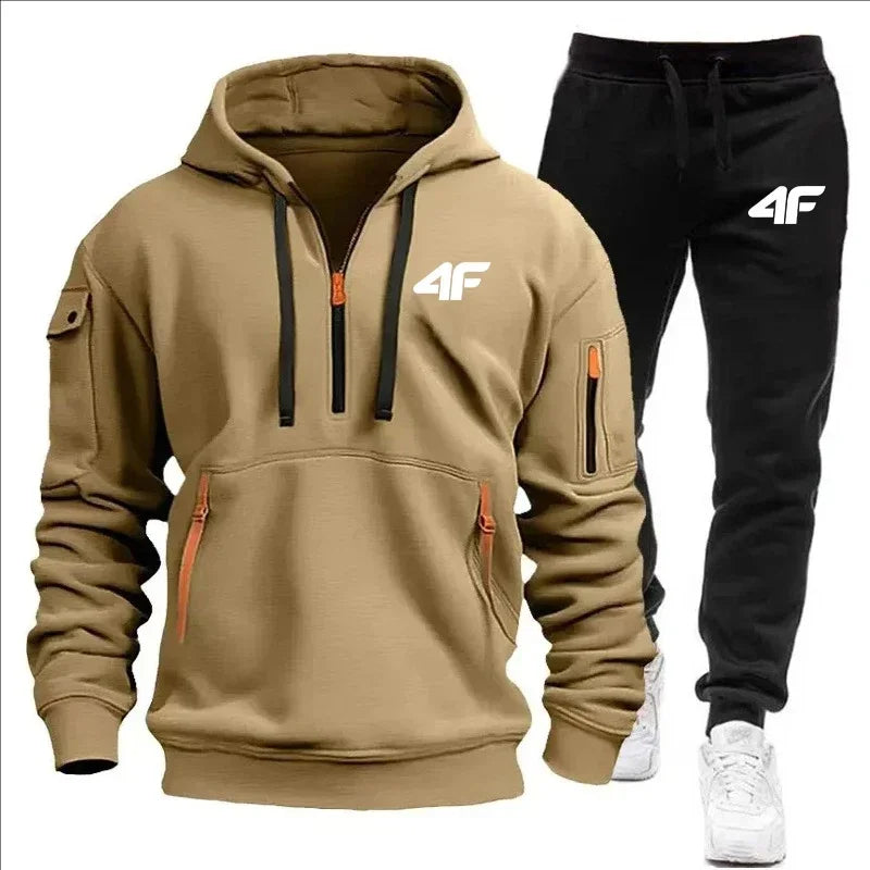 Slow jogging stylish quality sports outfit. Spring/Autumn 2025 new style outdoor fitness fashionable men's pullover + jogging pa.