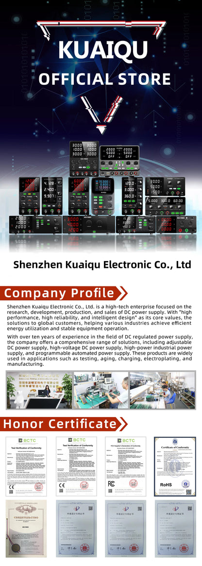 KUAIQU Upgrade Variable Adjustable Switching DC Power Supply 30V 10A Bench Power Supply 60V 5A,OCP OVP OUTPUT Switch, SPS-C3010S.