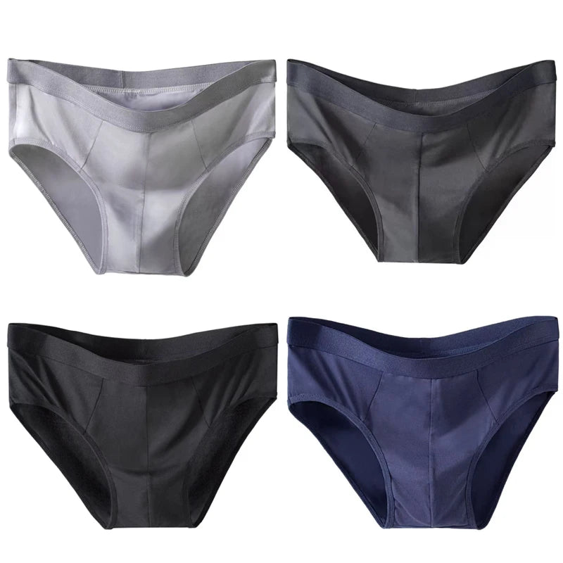 4pcs Mens Sexy Briefs Teenager Sport Underwears Plus Size Fat Men's Underpant Panties Students Breathable Fashion Casual Panties.
