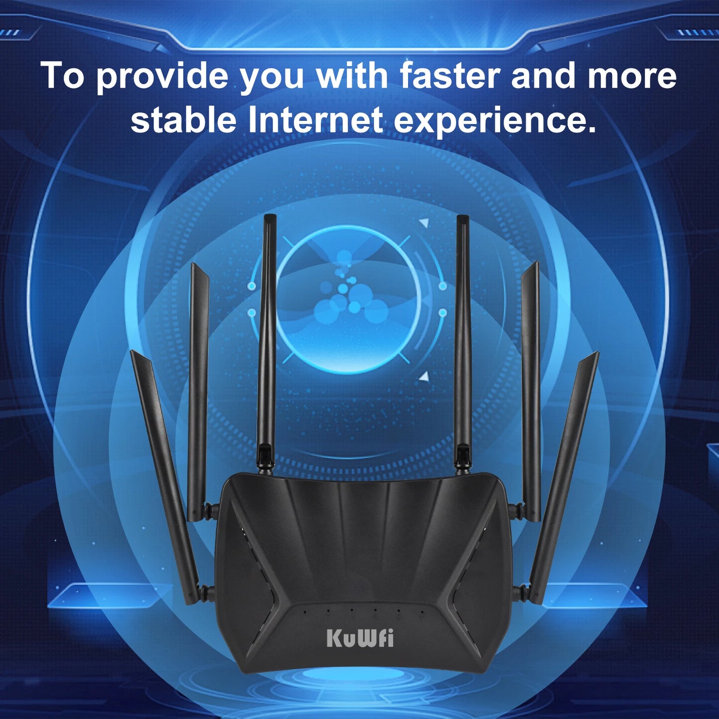 KUWFi CAT4 4G CPE Router 1200Mbps 2.4G 5GHz Dual Band WiFi Router LTE Modem with Gigabit RJ45 Port USIM Slot External Antennas.