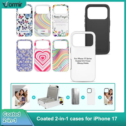 VORMIR 5pcs Coated 2 in 1 Blank Phone Cases for 3D Sublimation Printing Covers for iPhone 17 16 15 14 13 12 11 X XS XR Pro Max.
