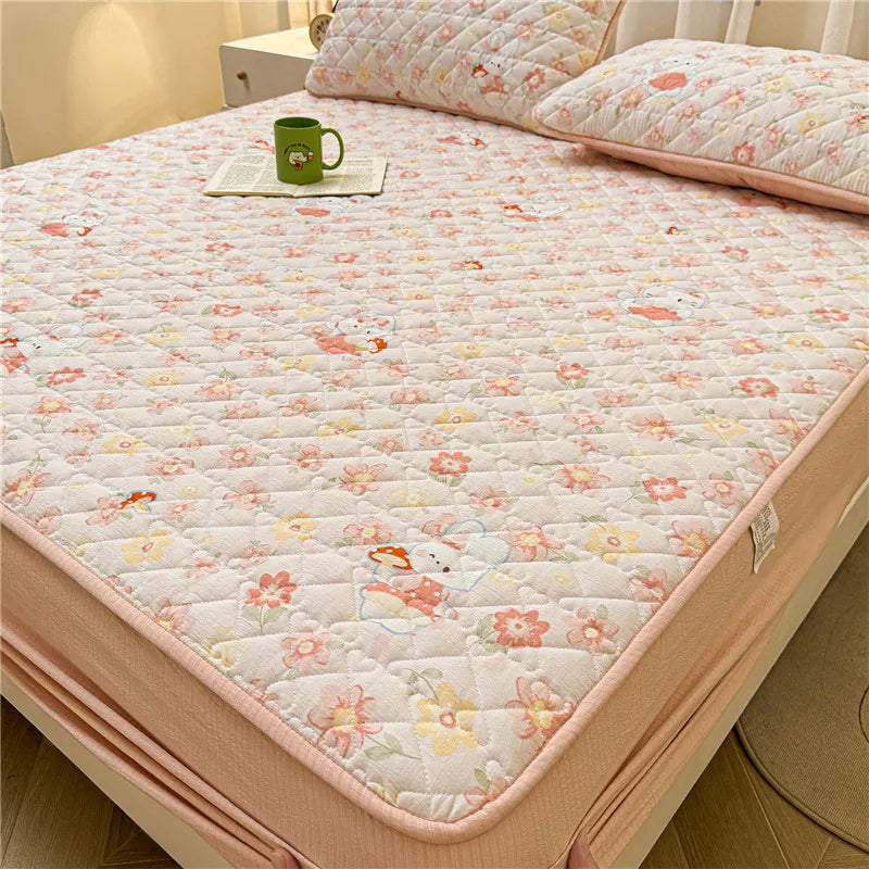 Non-slip Bed Cover Queen/King Size Bedspread Thicken Bed Linen Home Mattress Protector cubre colchón (Pillowcase Need Order)