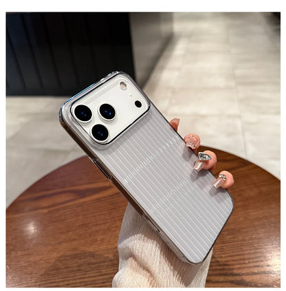 17 Pro Max Luxury Transparent Corrugated Pattern Ultra Thin Case For iPhone 17 Air 16 15 14 Pro Max Plus Shockproof Soft Cover.