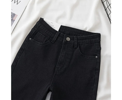 High-Waisted Slimming Jeans Women's Spring Summer New Style Outerwear Tight Fitting Elastic Waistline Legging Shoes