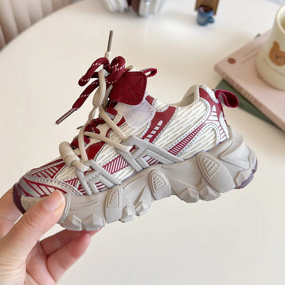 Kids Sneakers for Girls 2025 New Toddlers Causal Shoes Spring Autumn Chunky Versatile Children School Basketball Shoes Non-slip