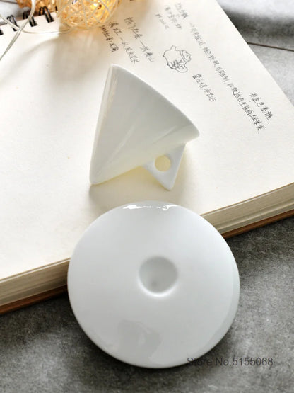 70ml White Cone Coffee Cup And Saucer Set Office Coffeeware Ceramic ESPRESSO Glass Cappuccino Mug Bone China Demitasse Teacup.