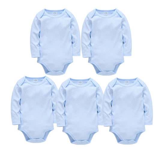 Kavkas 3 Stück 5 Stück 7-teiliger Baby-Body für Jungen, 0–24 Monate, 100 % Baumwolle, volle Ärmel, Herbst-Kleidung für Neugeborene.