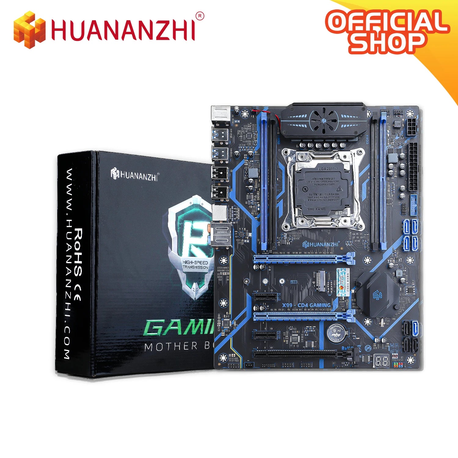 HUANANZHI X99 CD4 Motherboard Support LGA 2011-3 Intel Xeon E5 V3 V4 DDR4 RECC NON-ECC Memory with TPM 2.0 for Desktop Computer.