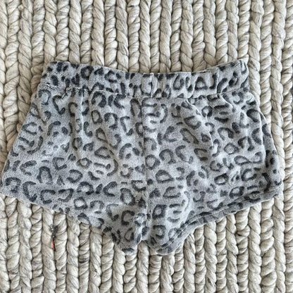 Y2K New Leopard Print Plush Shorts Harajuku Goth Autumn Winter Drawstring Short Pants Sexy Hotties Slim Hip Shorts Women Clothes.