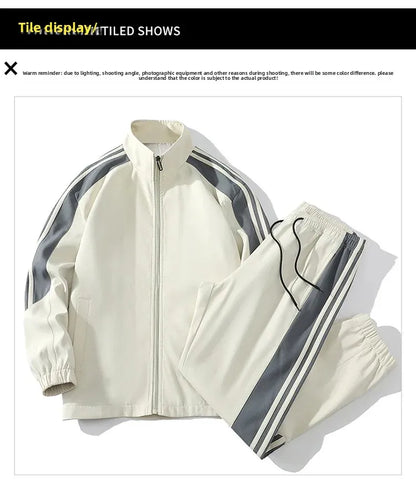 Cool Casual Sports Suit for Teenage Boys Large Size Trendy Workwear Pants Included One Complete Set Handsome Male Apparel.