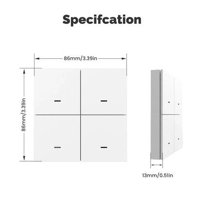 MOES ZigBee Szenenschalter, 4-fach, kabellos, 12 Drucktasten, Tuya-Controller, Automatisierungsszenario, batteriebetrieben, funktioniert mit Smart Life.