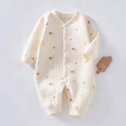 AYNIGIELL Baby Warm Overall Herbst und Winter Baby Baumwolle Kleidung Neugeborenen Pyjamas Niedlichen Muster Gedruckt Baby Overall.