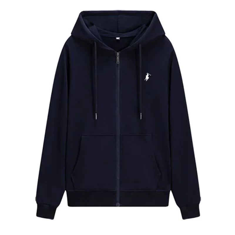 New Autumn and Winter Casual Men's Sportswear Fashionable Outdoor Jogging Fitness Zipper Hoodie and Warm Sweatshirt.