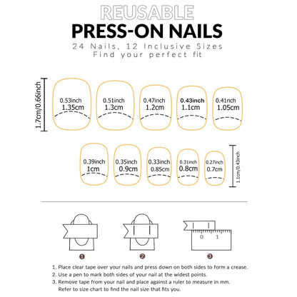 ARTAUG 24PCS Short Press On Nails Square Pink Fingertip White French Trim Press On Nails Full Cover Fake Nails Set Nail