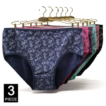 Women Panties Cotton Underwear Plus Size Briefs Female Knickers Lady Lingerie Girl intimate Underpants 3 Pieces/lot.