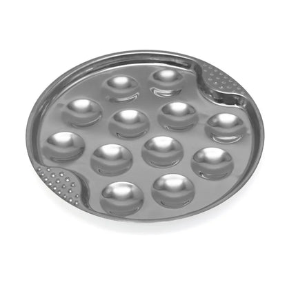 8 Slots Large Oyster Multifunction Plate Stainless Platter French Oyster Mussel Shellfish Seafood Tray Home Restaurant Dish.