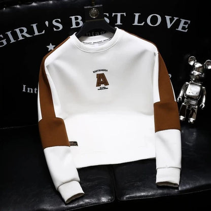 Kontrast Patchwork Plus Größe Trend Hoodies Sweatshirts männer Frühling Herbst Langarm Harajuku Tops Mode Lässig Männer Kleidung