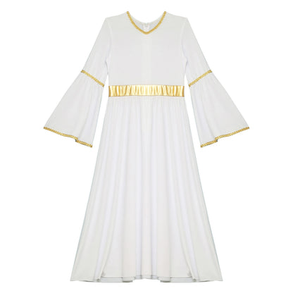 Kinder Mädchen Engel Kostüm Weiß Griechischer Gott Robe Halloween Cosplay Kleid Rollenspiel Karneval Performance Kleid mit Flügeln Dress Up