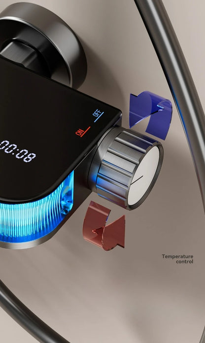 Smart Digital Rainlfall Bathroom Shower Set Temperature Display Bathroom Shower Faucet Set Grey Shower System with Ambient Light